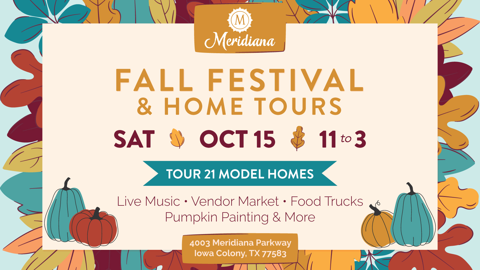 Meridiana Welcomes Change of Season at Fall Festival & Home Tours Saturday, October 15